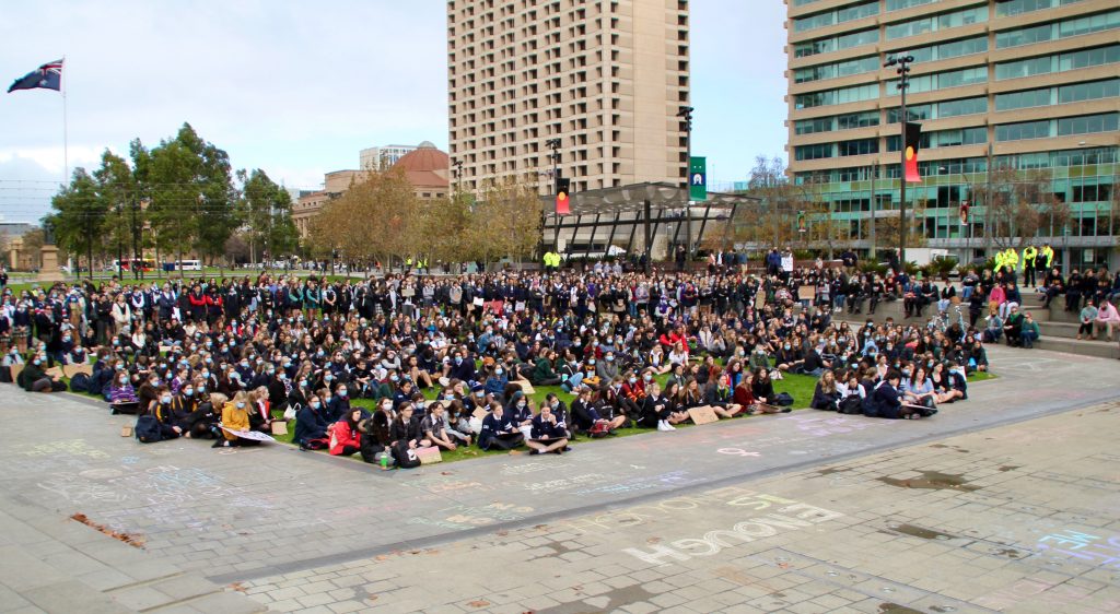 Adelaide students skip school to protest sexual violence